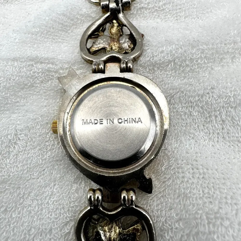 Cherub Charm Bracelet Watch Quartz Faded Gold Tone Analog